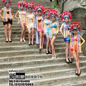 受邀為老君洞第六屆紫荊花節(jié)豫劇比基尼、人體彩繪模特化妝造型
